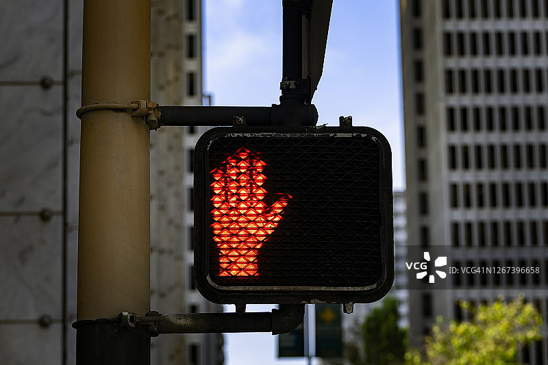 金融区的禁止通行标志图片素材