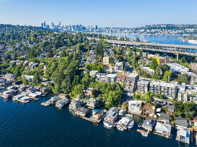 5号州际公路和华盛顿大学图片素材