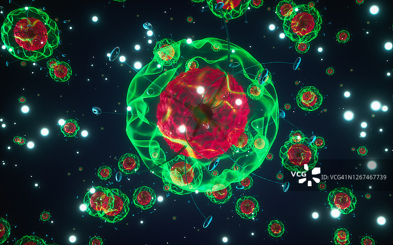 新冠病毒3D渲染图片素材