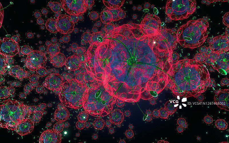 新冠病毒3D渲染图片素材