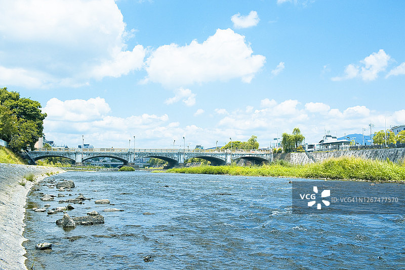 京都鸭川的夏日景色图片素材