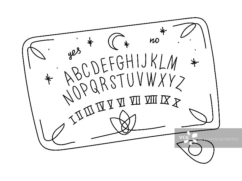 白色背景上的彩绘占卜板图片素材