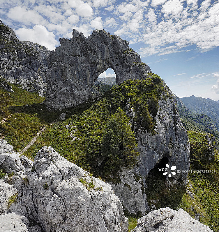 北部格里尼亚地区公园普拉达之门天然拱门的方形景观图片素材