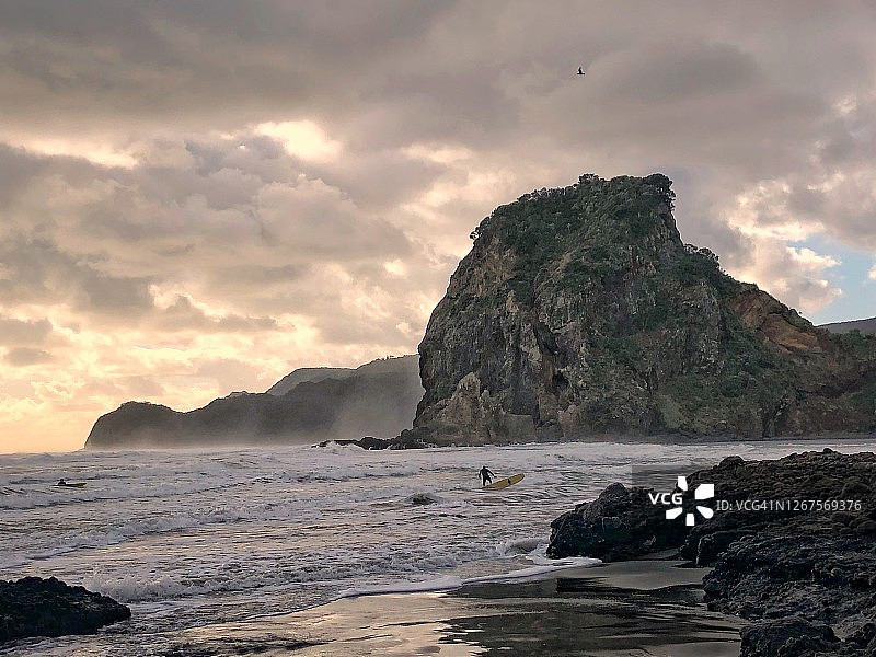 新西兰皮哈海滩图片素材