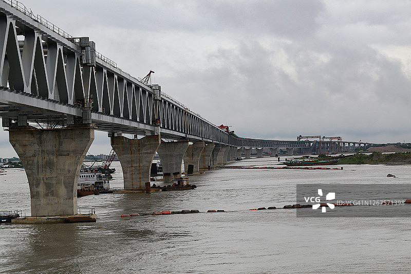 建设中的帕德玛大桥图片素材
