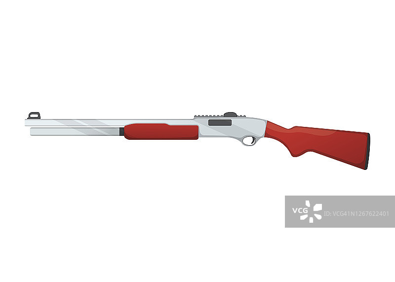 个人自卫猎枪概念卡通矢量图图片素材