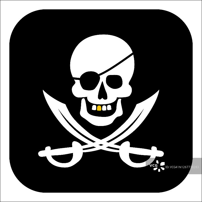 带剑的海盗骷髅图标2图片素材