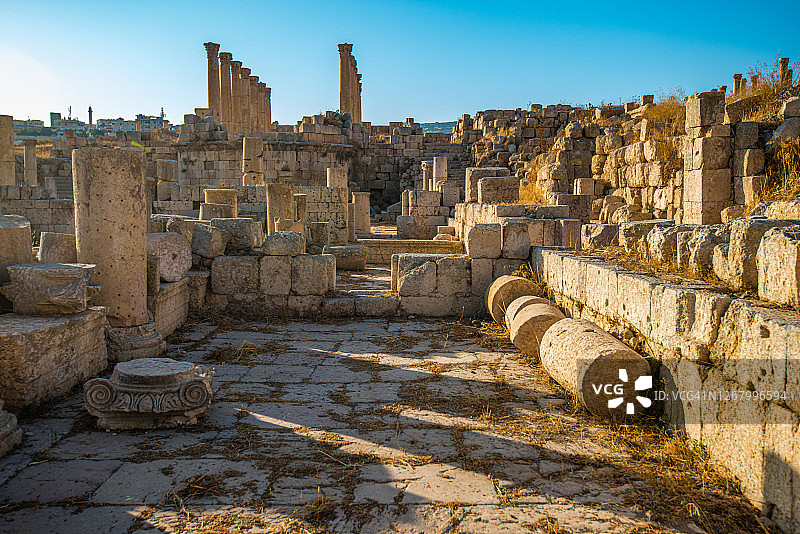 约旦杰拉什古希腊罗马城市遗址图片素材
