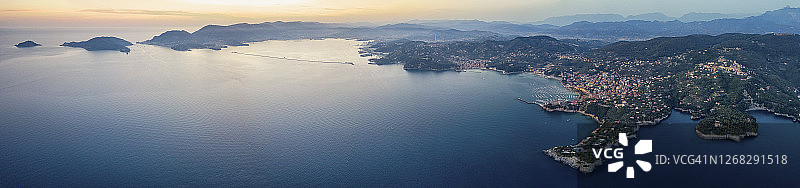 意大利利古里亚海岸无人机航拍图片素材