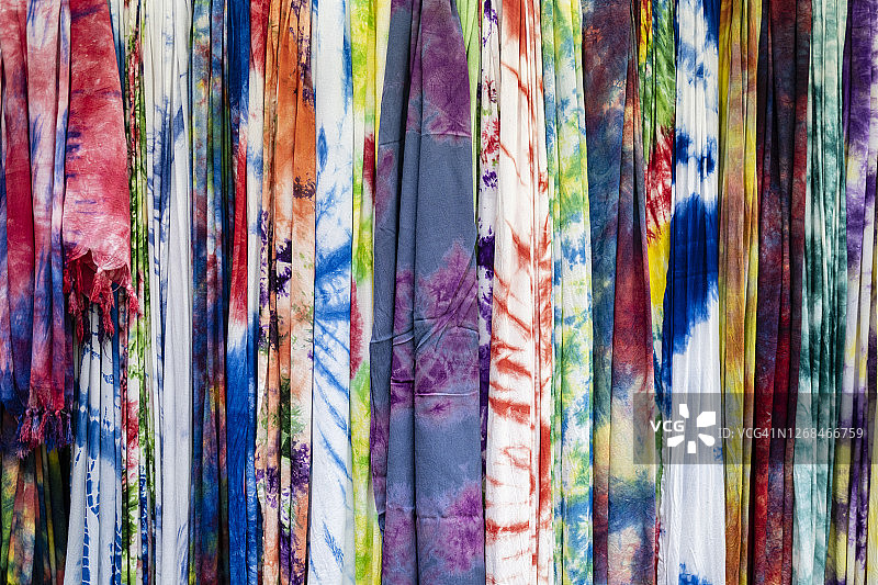 彩色扎染布图片素材