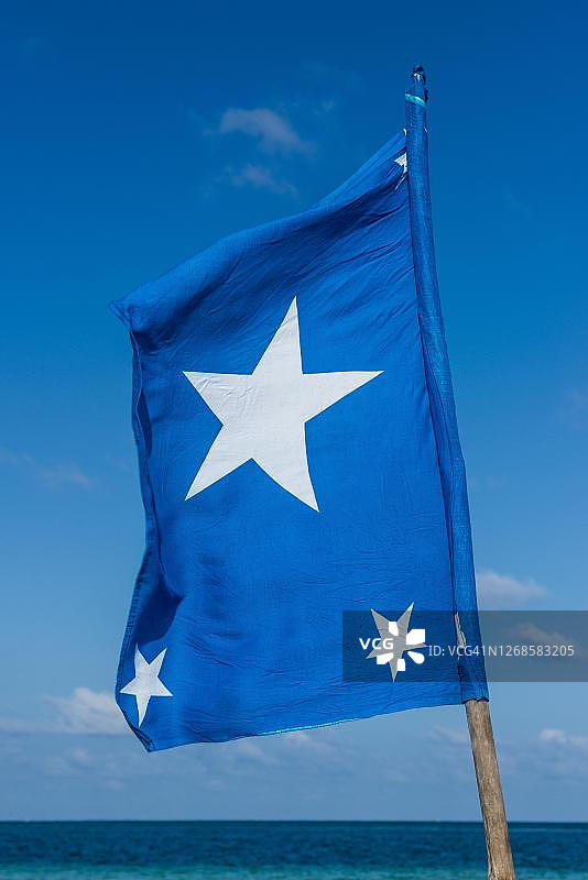 索马里国旗，Jazeera海滩图片素材