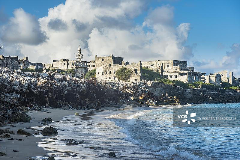 索马里摩加迪沙的意大利老港口图片素材