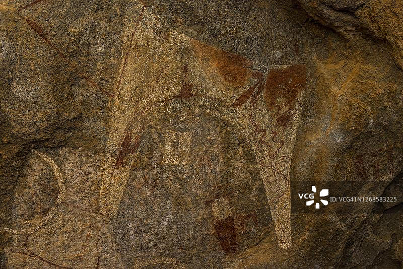 索马里拉斯吉尔洞穴的岩画图片素材