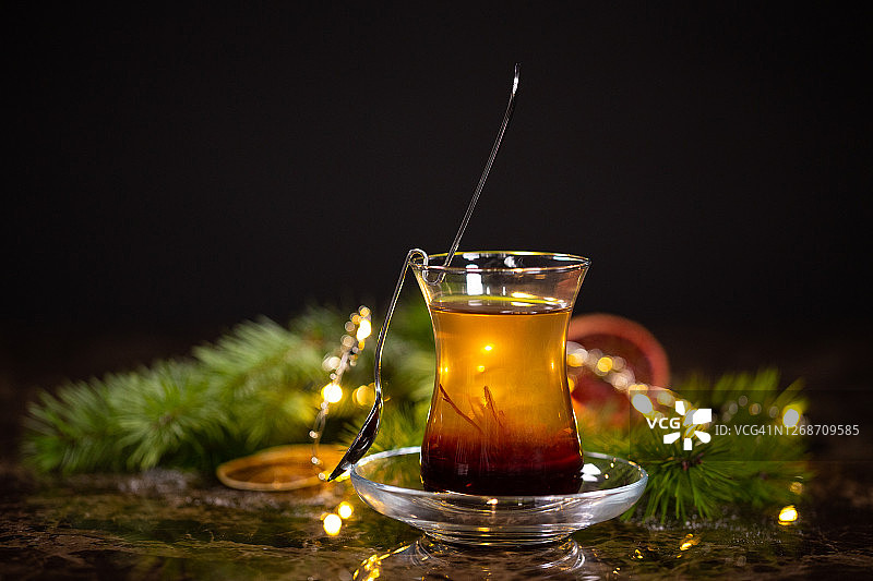 圣诞之夜的红茶图片素材