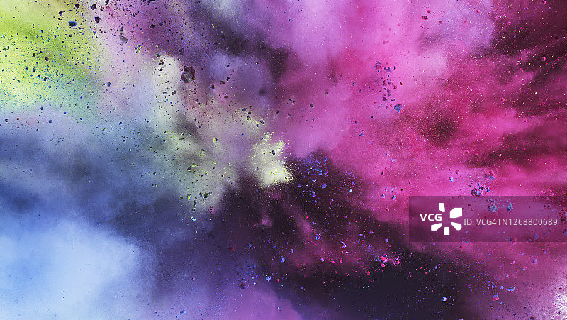 鲜艳的彩色爆炸粉末图片素材