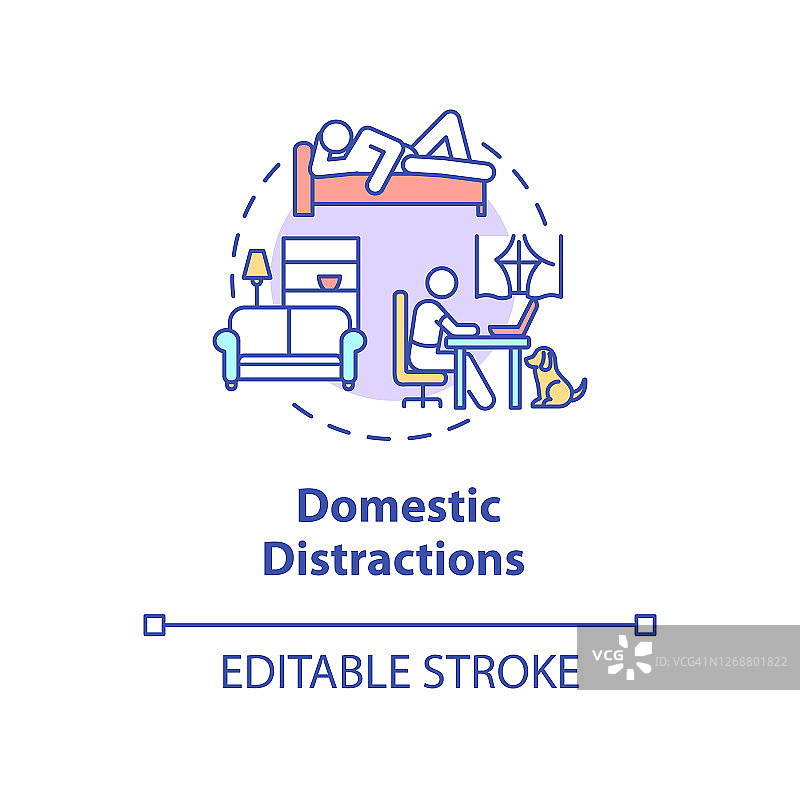 家庭干扰概念图标图片素材