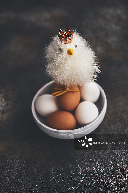 碗中毛茸茸小鸡鸡蛋静物图片素材
