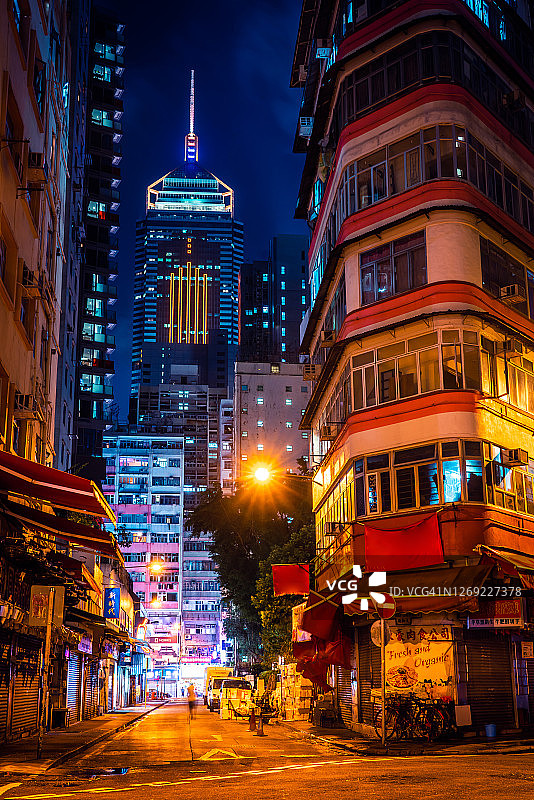 中国香港湾仔夜景图片素材