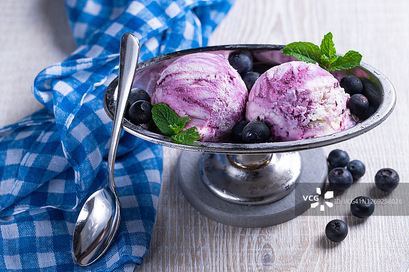 蓝莓冰淇淋图片素材