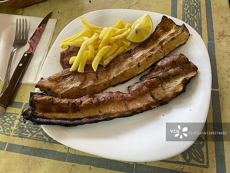 烤培根薯条拼盘图片素材