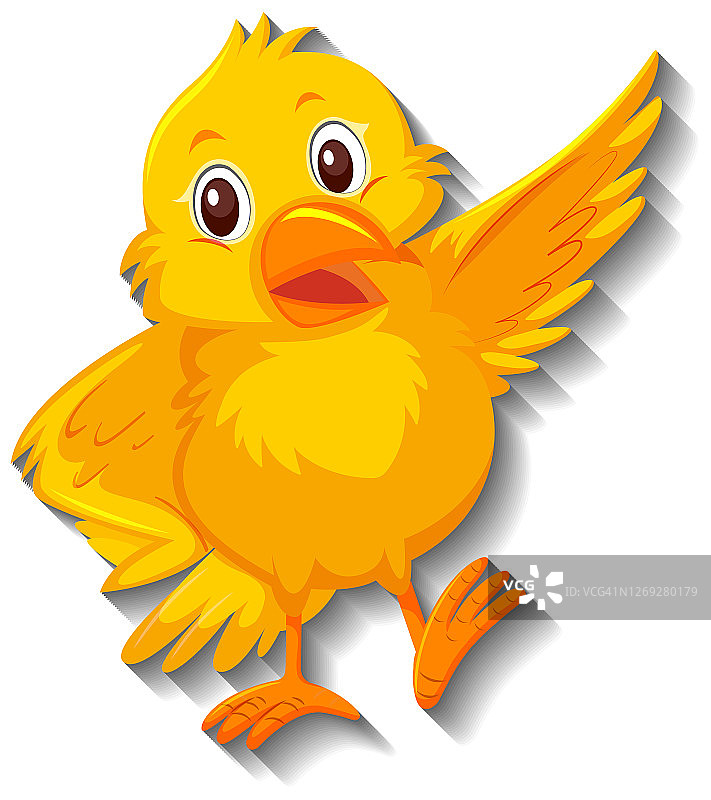 可爱的黄色小鸟卡通形象图片素材