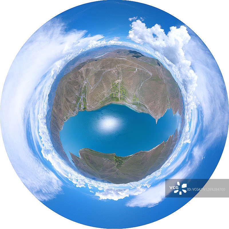 羊卓雍错湖航拍图片素材