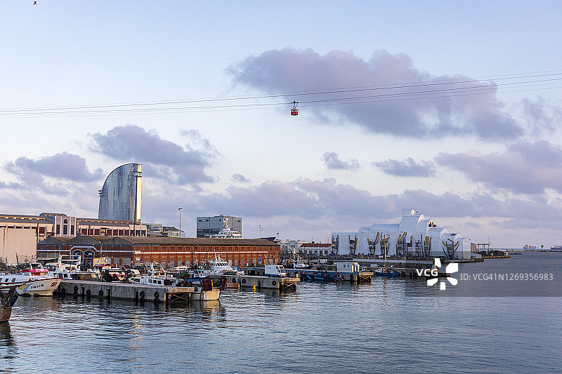 巴塞罗那老港口细节图片素材