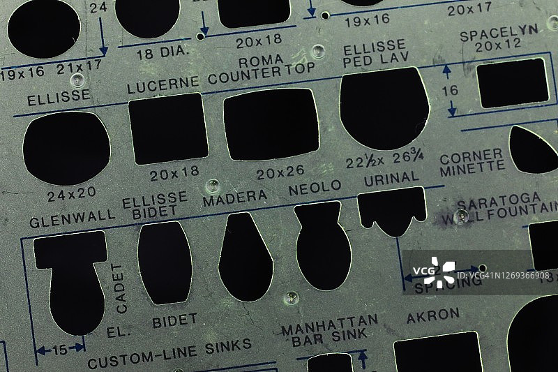 铅笔和绘图纸模板图片素材