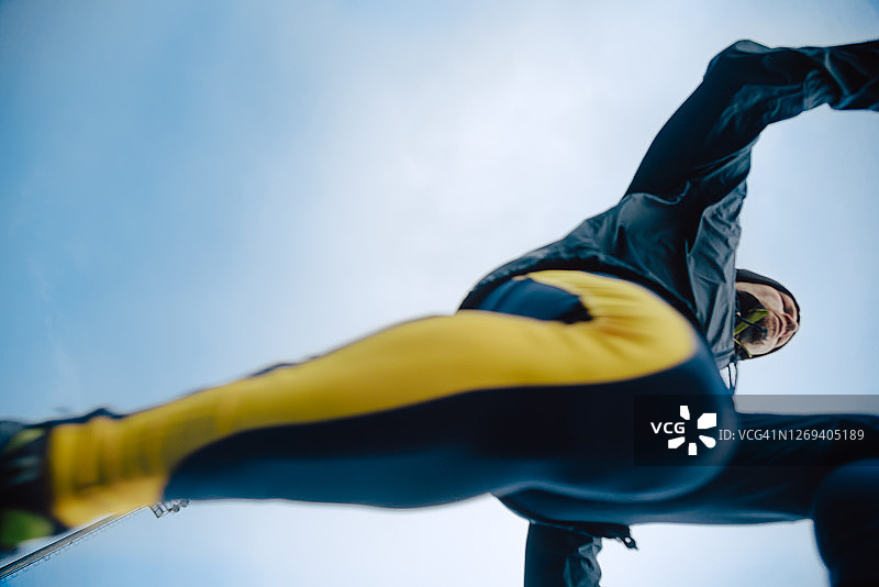 为马拉松训练的白人中年男子图片素材