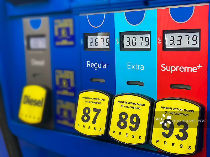 加油站的燃油选项图片素材