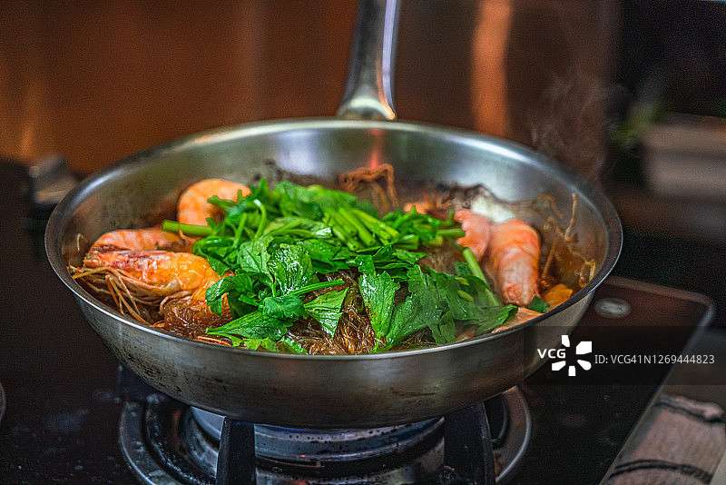 烤虾仁粉丝图片素材