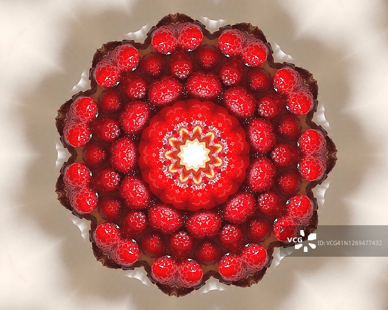 覆盆子蛋糕曼陀罗图片素材