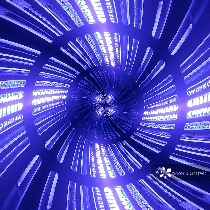 蓝色霓虹螺旋图案图片素材