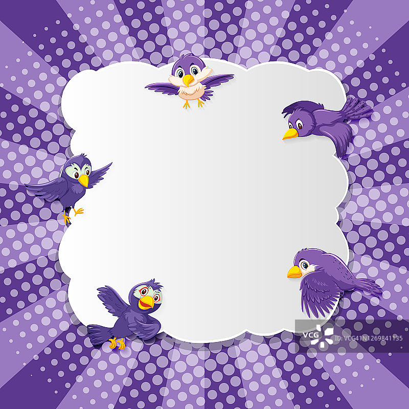 鸟类主题的banner漫画卡通风格图片素材