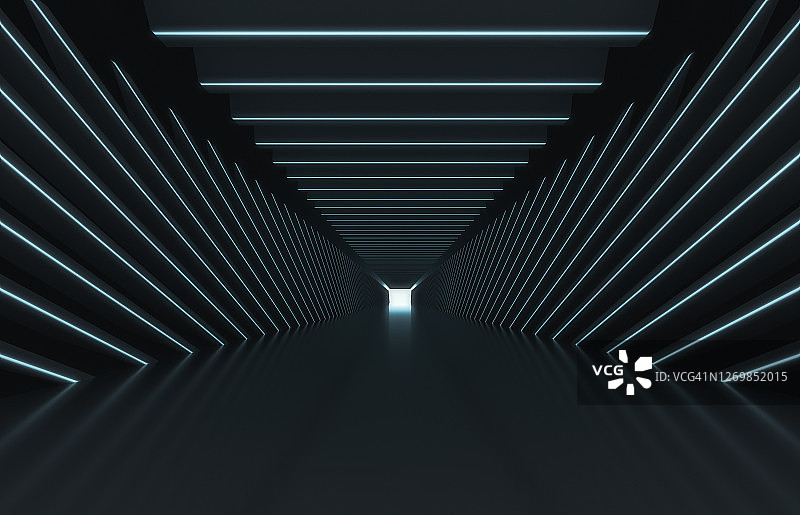 未来主义黑暗走廊图片素材