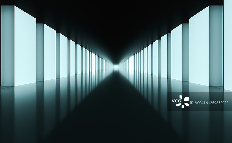 未来主义黑暗走廊图片素材