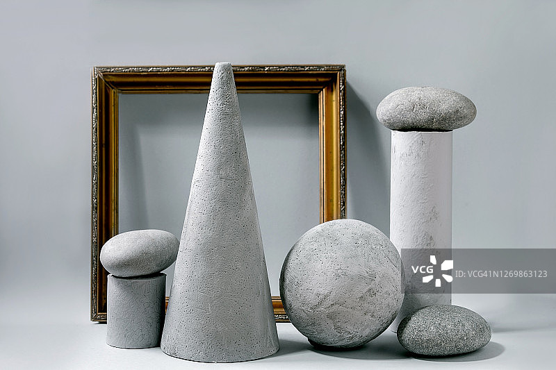 几何物体和石头图片素材