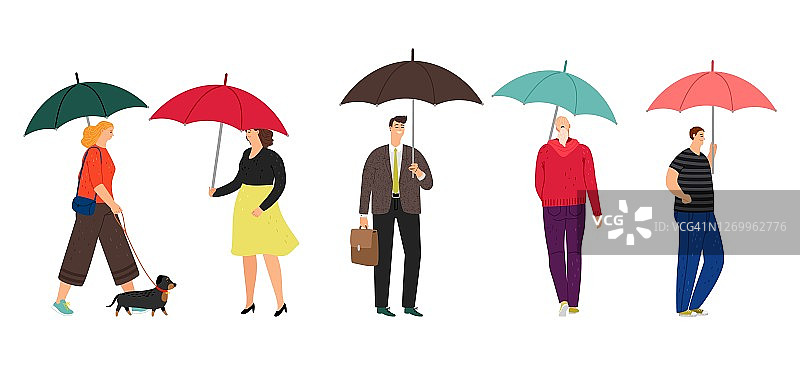 人物角色与雨伞图片素材