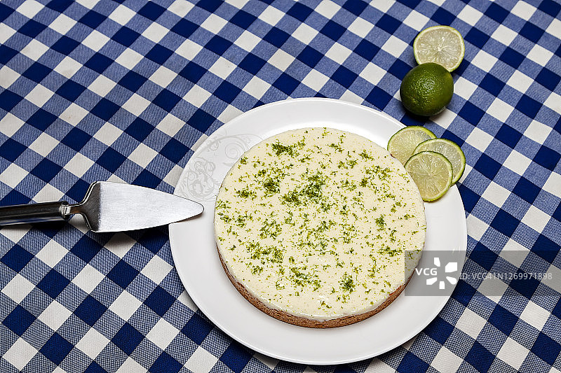 自制酸橙派俯视图图片素材