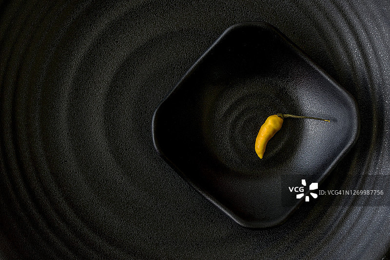 黄色背景上的香辣元素图片素材