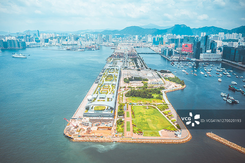 香港启德的建筑工地图片素材