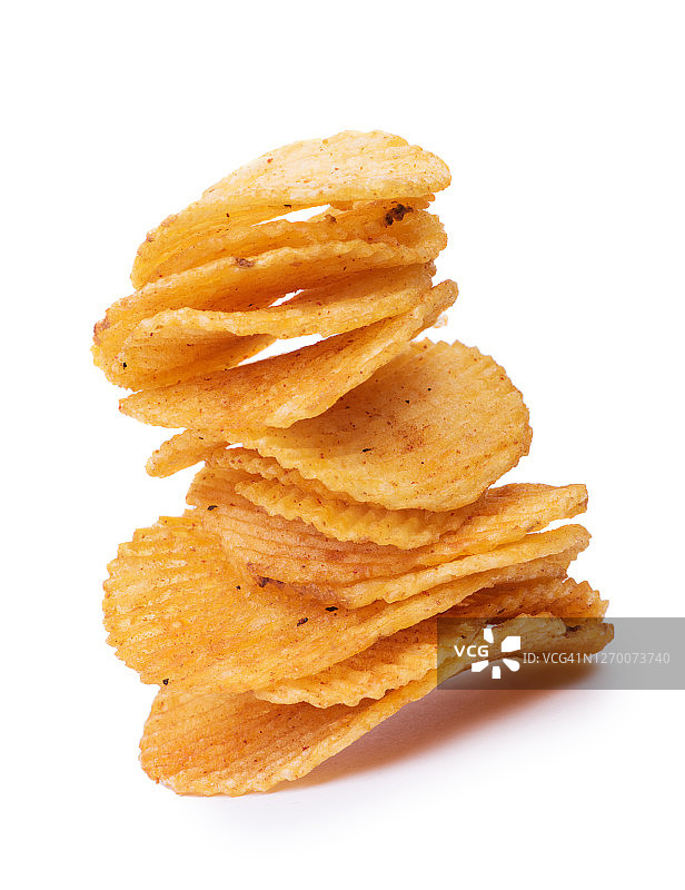 成堆的炸薯片图片素材