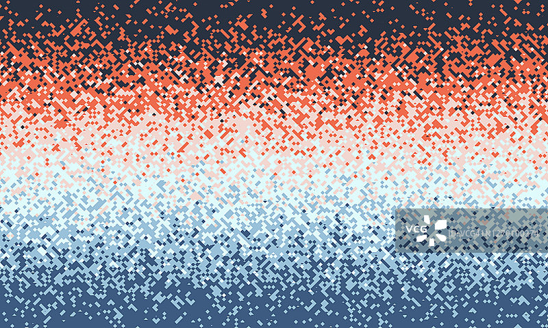 抽象数字像素噪点渐变橙白蓝背景图片素材