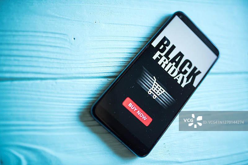 移动应用黑色星期五在线购物图片素材