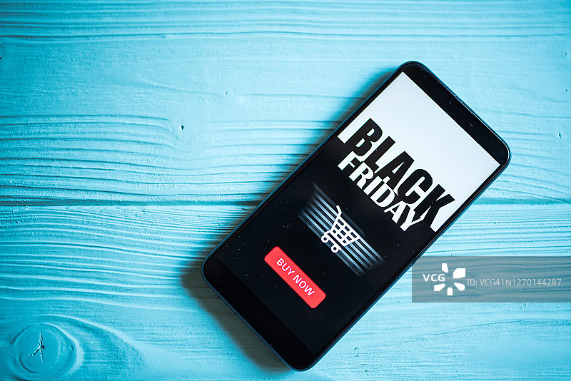 移动应用黑色星期五在线购物图片素材