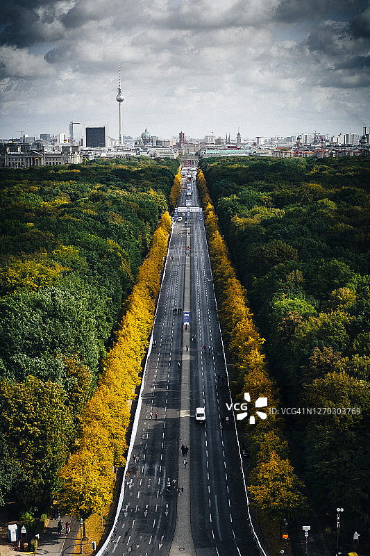 从柏林胜利柱望向勃兰登堡门图片素材