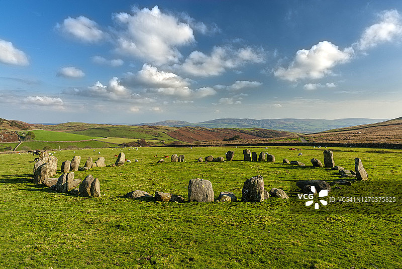 英国坎布里亚郡米洛姆的斯温赛德石圈图片素材