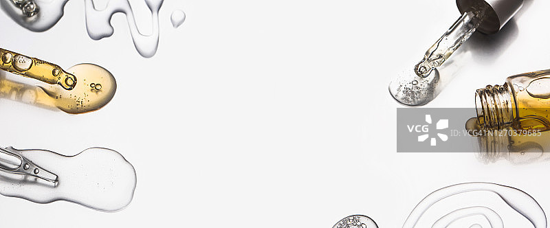 一组装有血清和油的移液器图片素材