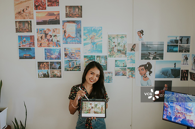 卡通设计师演示照片图片素材