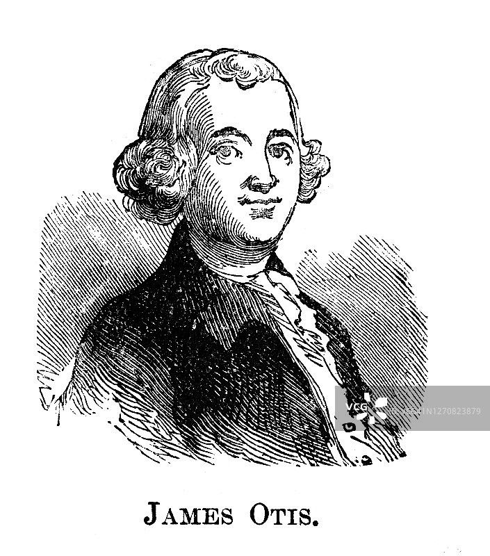 美国律师、政治活动家詹姆斯·奥蒂斯肖像图片素材